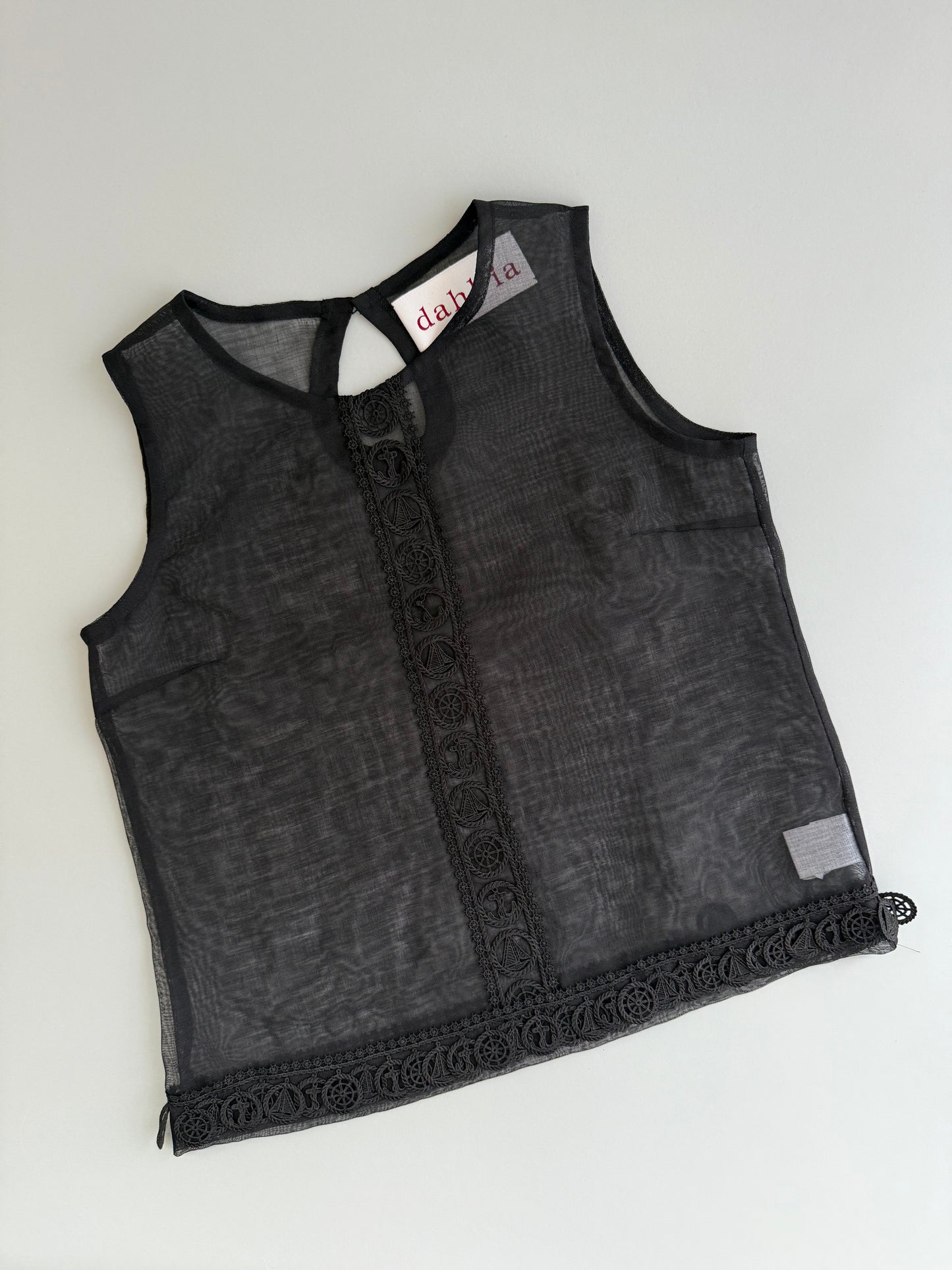 dahl'ia marine lace no-sleeve blouse(dpl-353hsa)