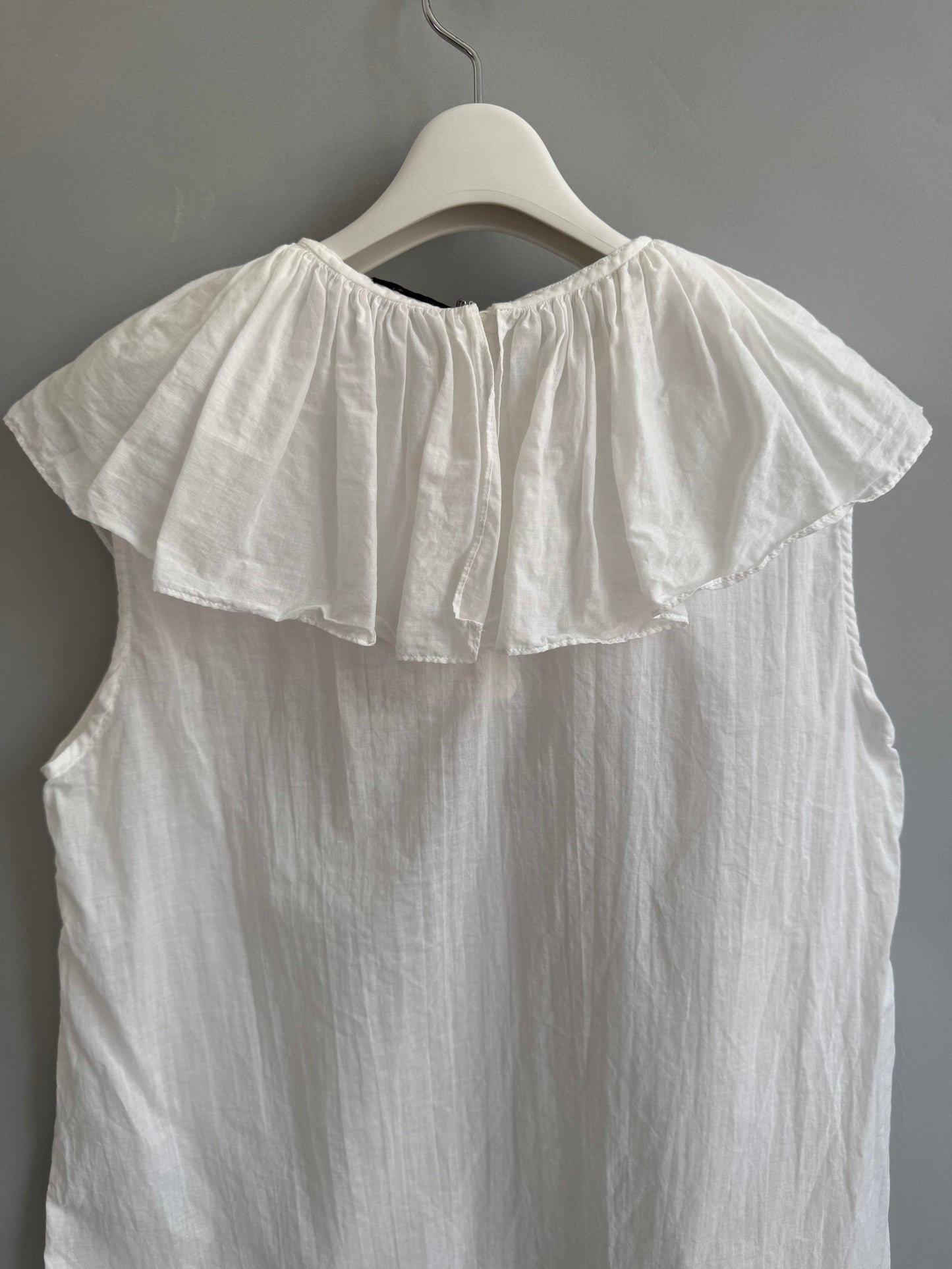 R&D.M.Co- G.D LAWN PIERROT COLLAR NO SLEEVE BLOUSE(7519)