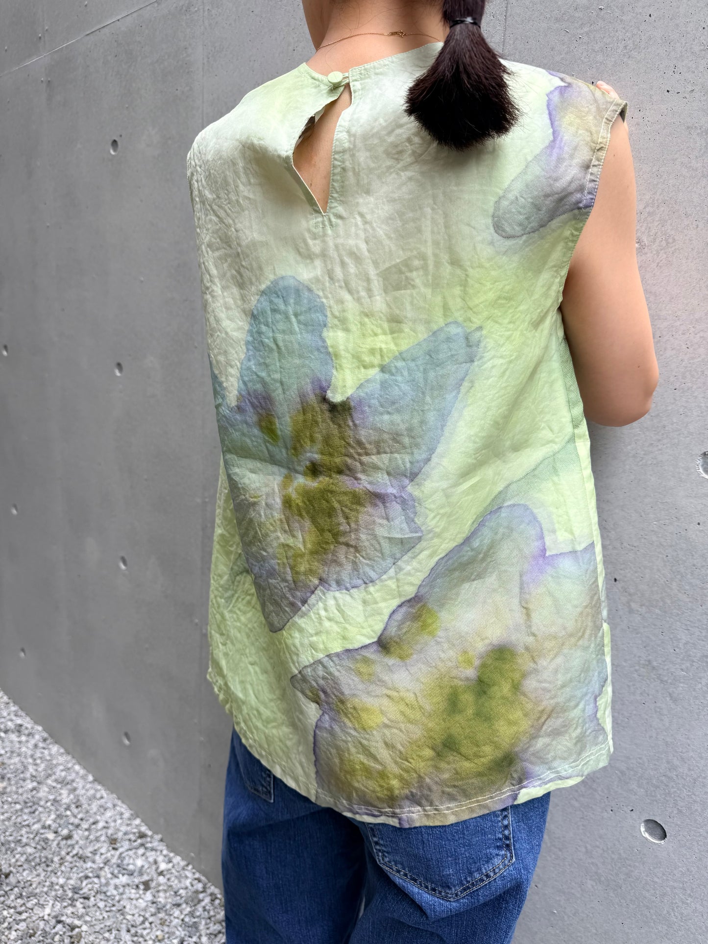 christian wijnants DOUBLE LAYERED SILK SLEEVELESS TOP