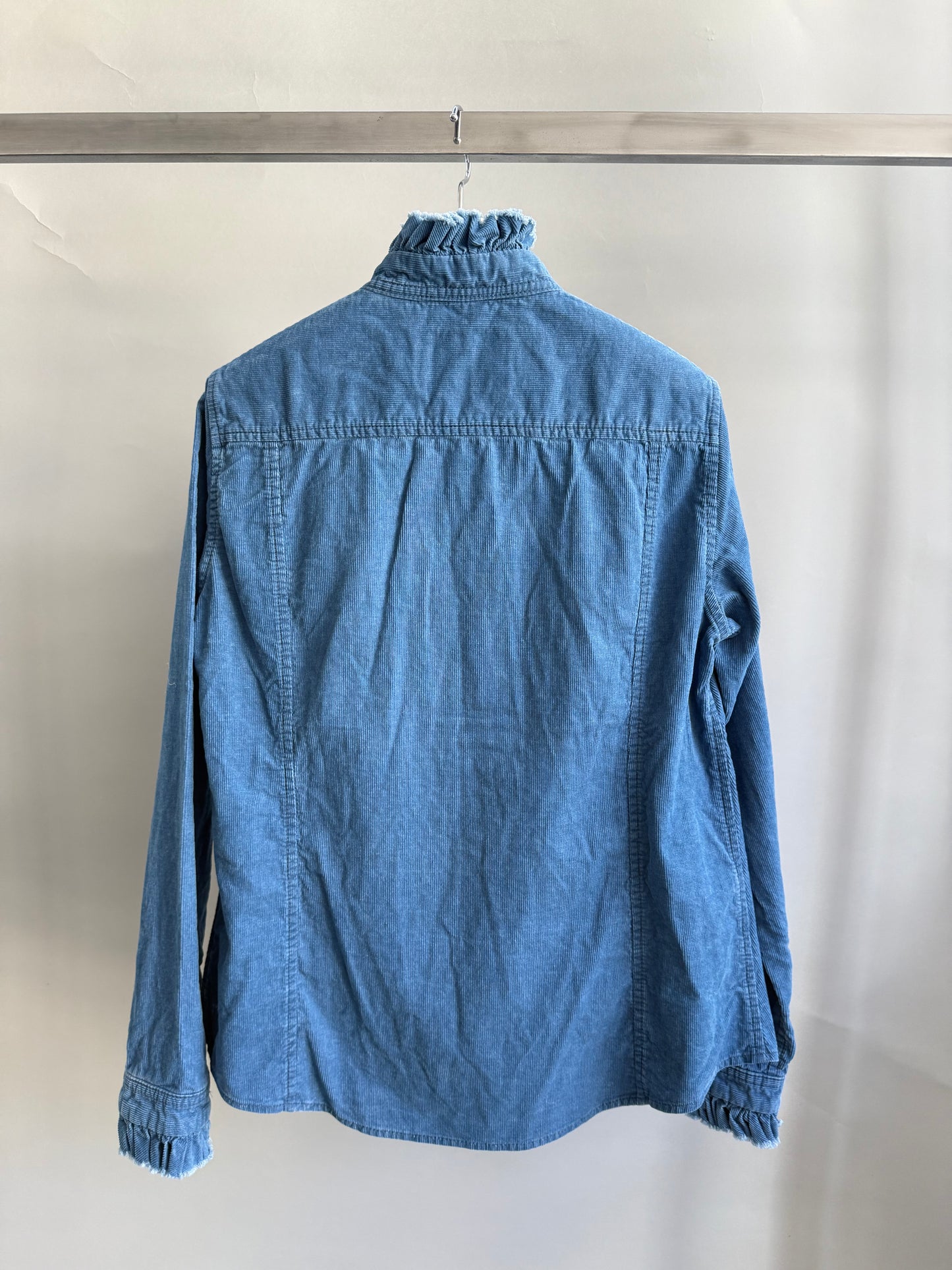 R&D.M.Co- INDIGO L.C FRILL COLLAR SHIRT(7677)