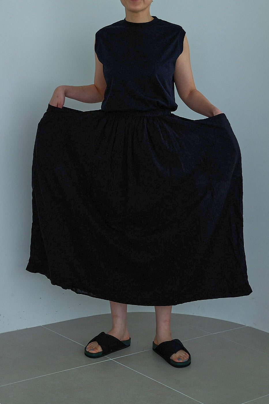 R&D.M.Co- G.D LAWN WRINKLE POCKET SKIRT（7523）