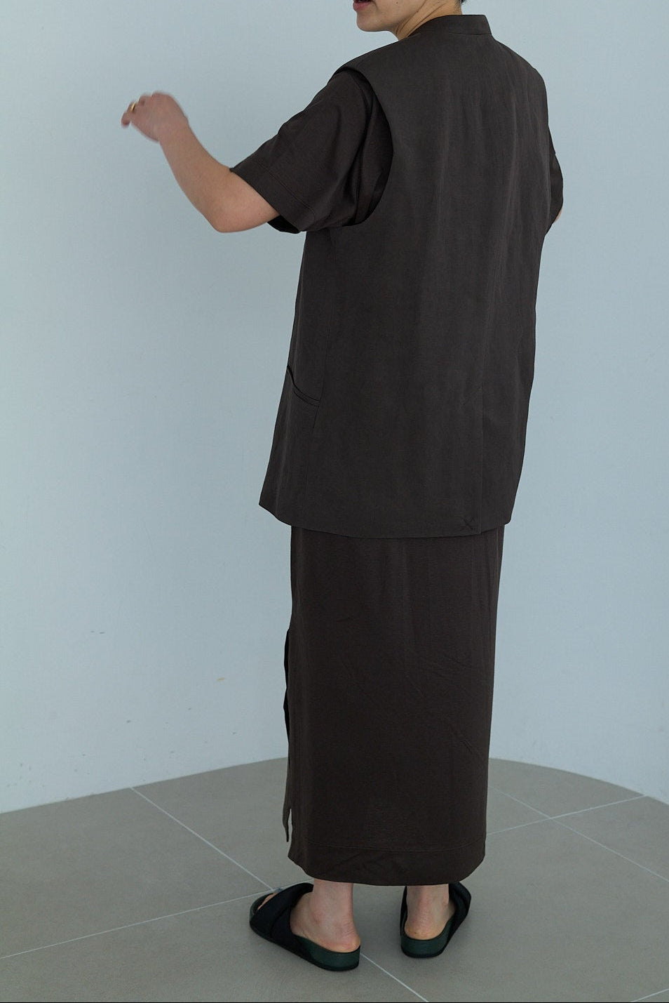 christian wijnants SLEEVELESS FLUENT BLAZER WITH COVERED BUTTONS