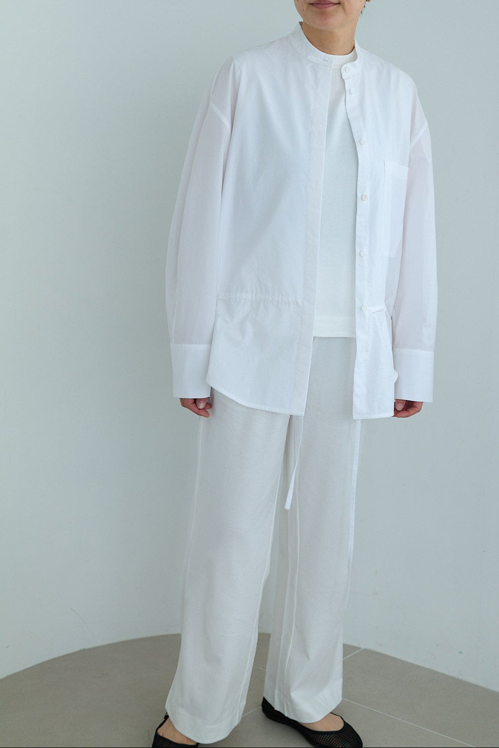 christian wijnants LOOSE FIT SHIRT WITH BALLOON SLEEVES & DRAWSTRING