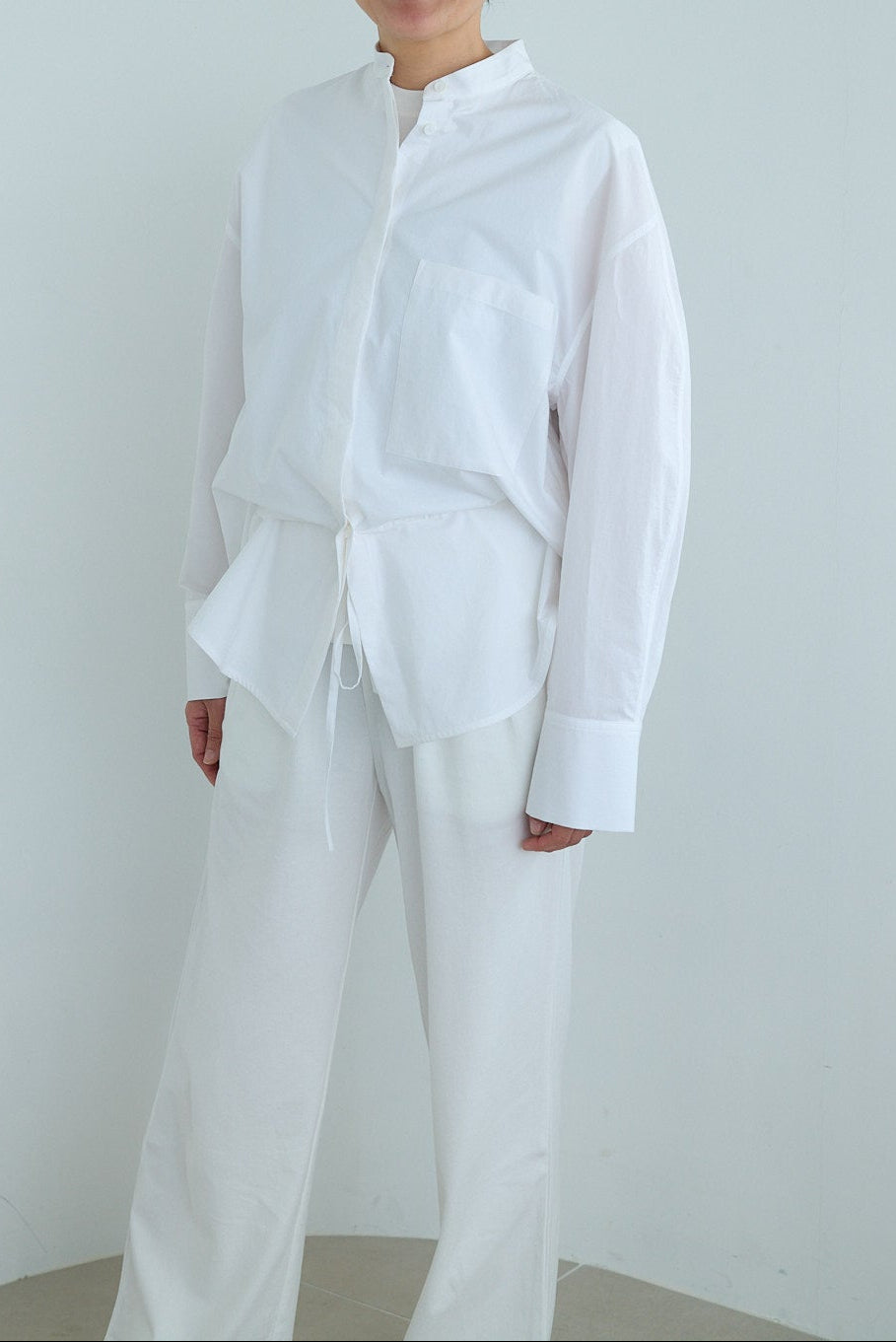 christian wijnants LOOSE FIT SHIRT WITH BALLOON SLEEVES & DRAWSTRING