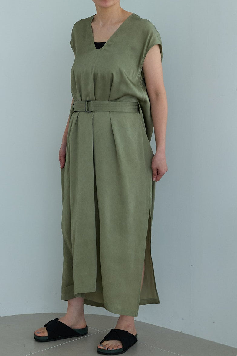 christian wijnants V-NECK DRESS WITH DETACHABLE BELT
