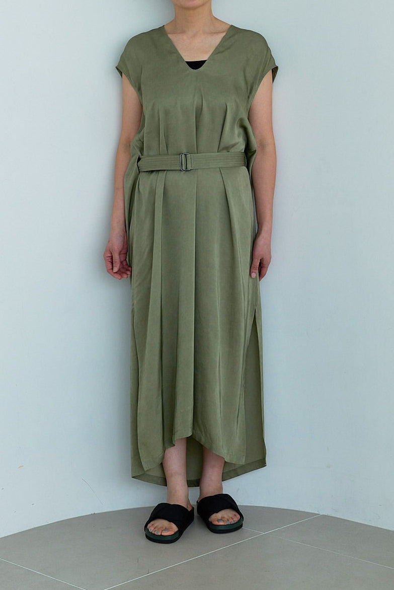 christian wijnants V-NECK DRESS WITH DETACHABLE BELT
