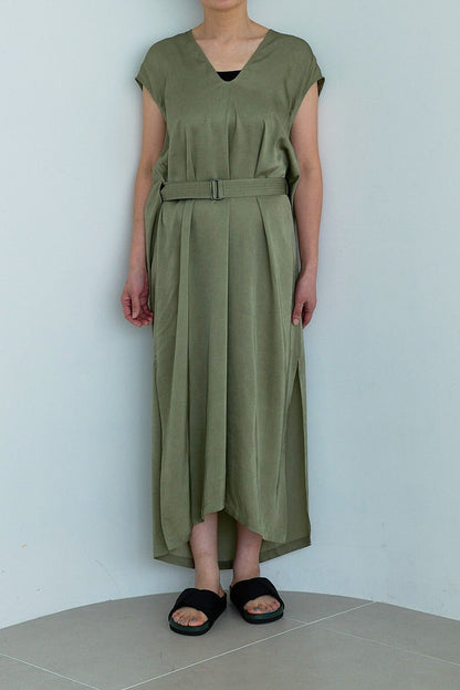 christian wijnants V-NECK DRESS WITH DETACHABLE BELT