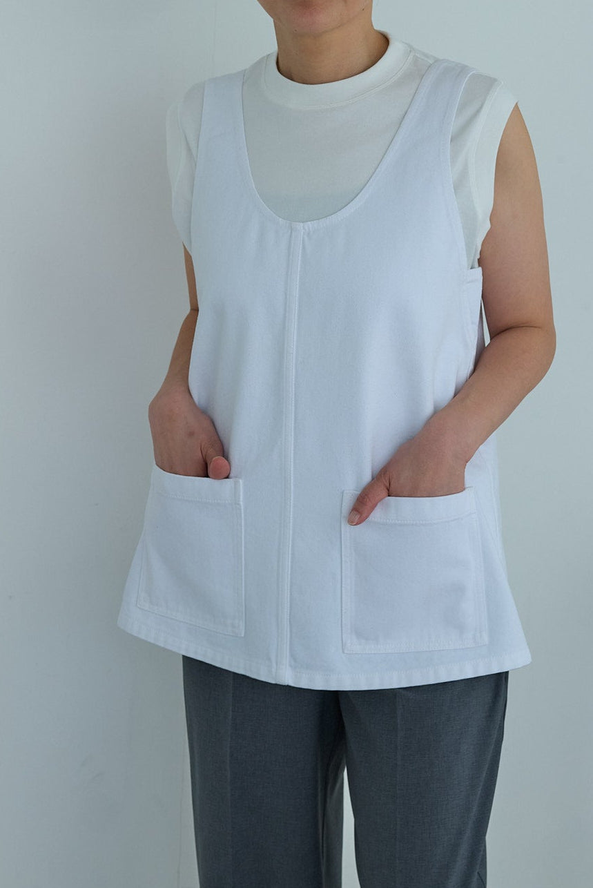 christian wijnants DENIM TANKTOP WITH FRONT POCKETS