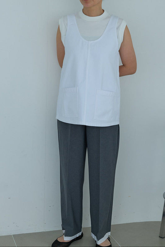 christian wijnants DENIM TANKTOP WITH FRONT POCKETS