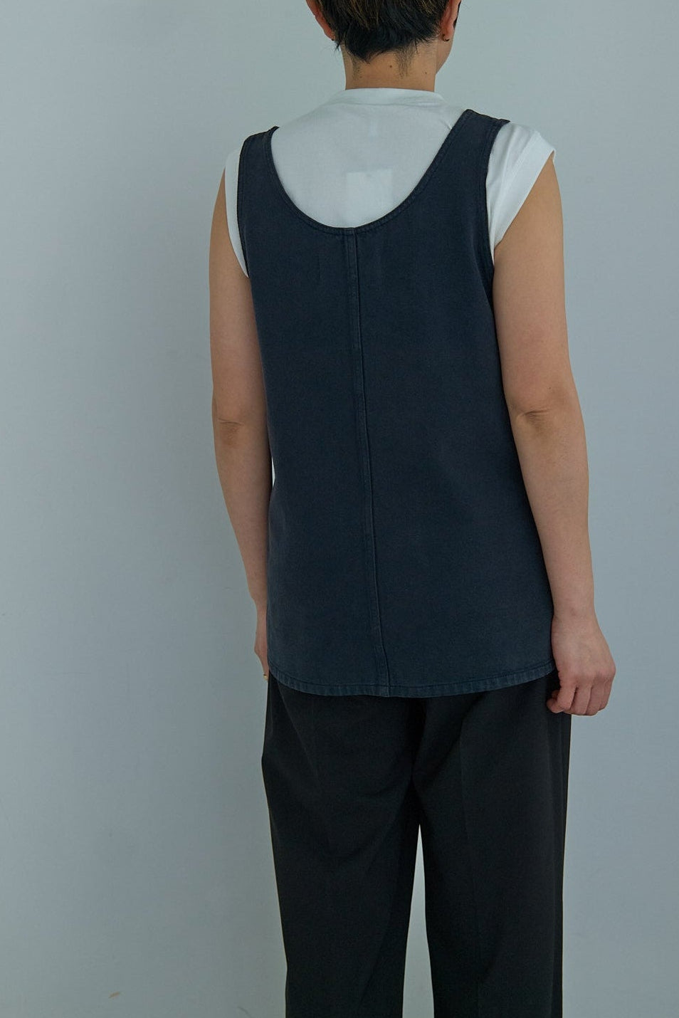 christian wijnants DENIM TANKTOP WITH FRONT POCKETS
