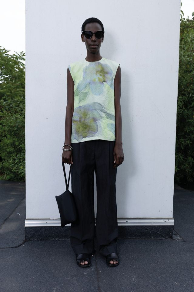 christian wijnants DOUBLE LAYERED SILK SLEEVELESS TOP