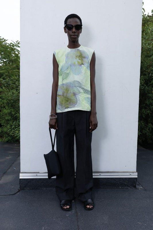 christian wijnants DOUBLE LAYERED SILK SLEEVELESS TOP