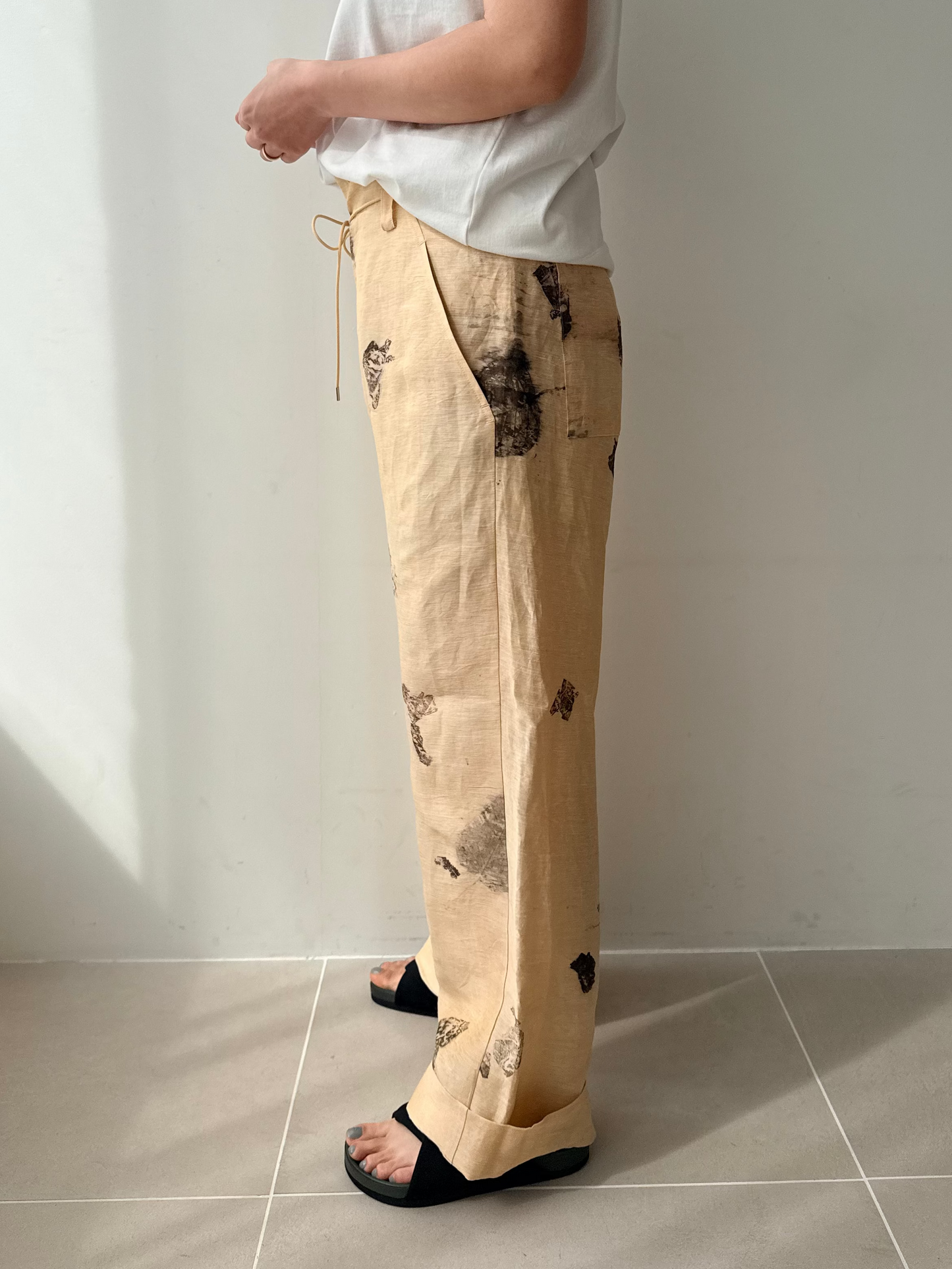 seya. NAM OU RIVER TRIP PANTS (HAND LEAF PRINT)