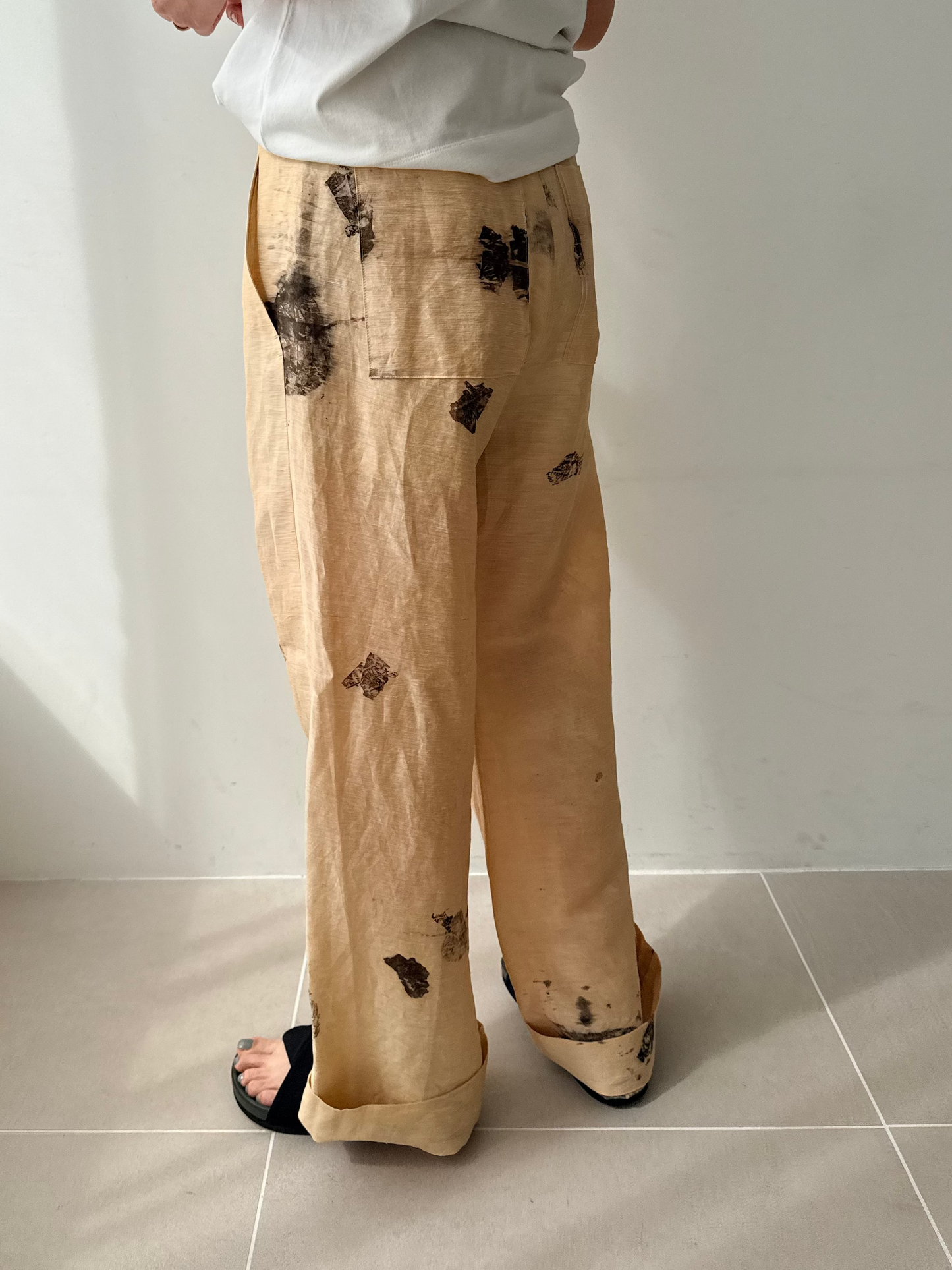 seya. NAM OU RIVER TRIP PANTS (HAND LEAF PRINT)