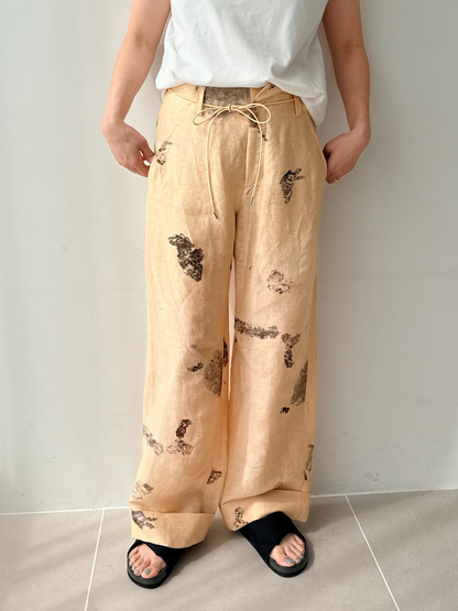 seya. NAM OU RIVER TRIP PANTS (HAND LEAF PRINT)