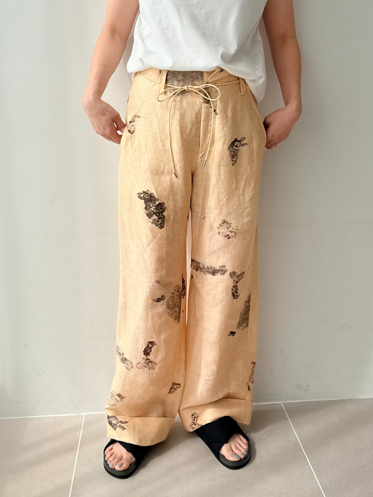 seya. NAM OU RIVER TRIP PANTS (HAND LEAF PRINT)