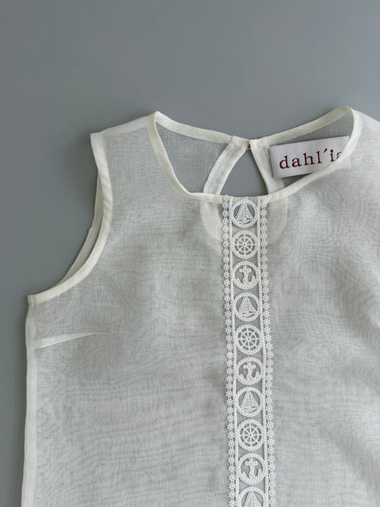 dahl'ia marine lace no-sleeve blouse（dpl-353hsa）
