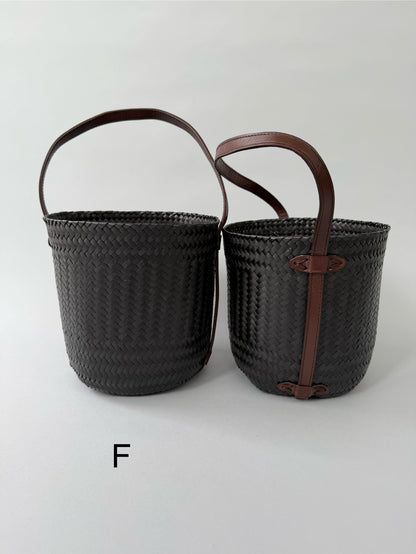Diminutivo Special order bag （plastic palma  x Leather basket "Tenate"）