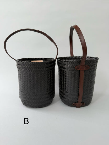 Diminutivo Special order bag （plastic palma  x Leather basket "Tenate"）