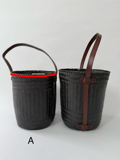 Diminutivo Special order bag （plastic palma  x Leather basket "Tenate"）