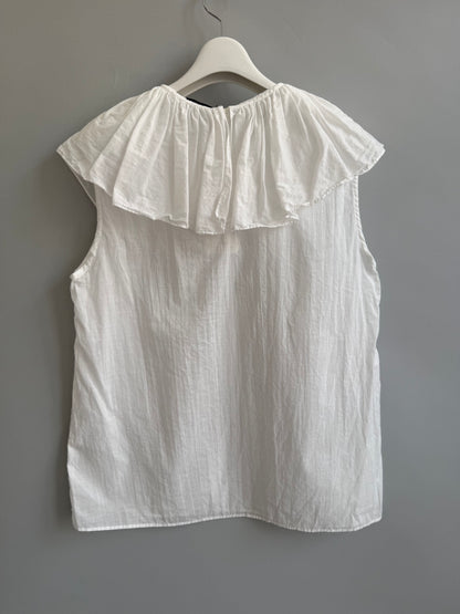 R&D.M.Co- G.D LAWN PIERROT COLLAR NO SLEEVE BLOUSE（7519）