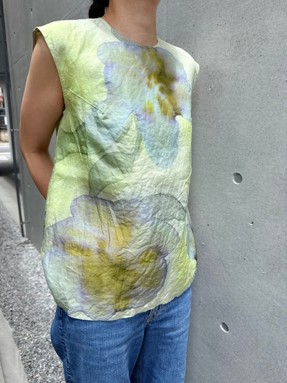 christian wijnants DOUBLE LAYERED SILK SLEEVELESS TOP