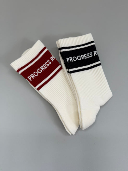 PROGRESS RUNNING CLUB Wide Line Running Socks（TC9）for unisex