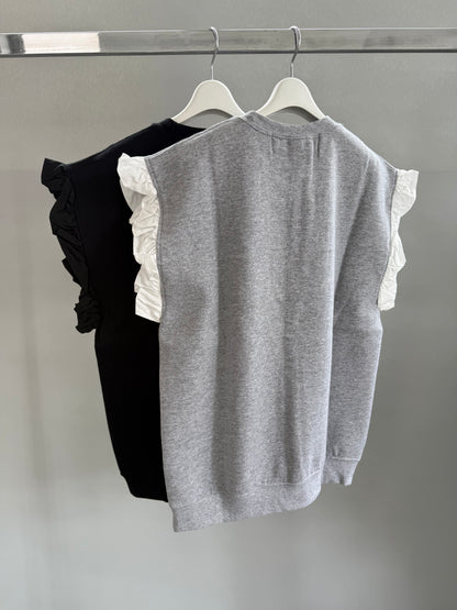 dahl'ia  frill sweat vest （HD-130）