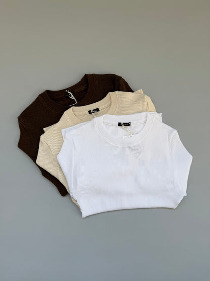 R&D.M.Co- RIB KNIT&SEW CREW NECK SHIRT（7788）