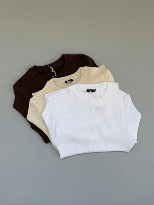 R&D.M.Co- RIB KNIT&SEW CREW NECK SHIRT（7788）