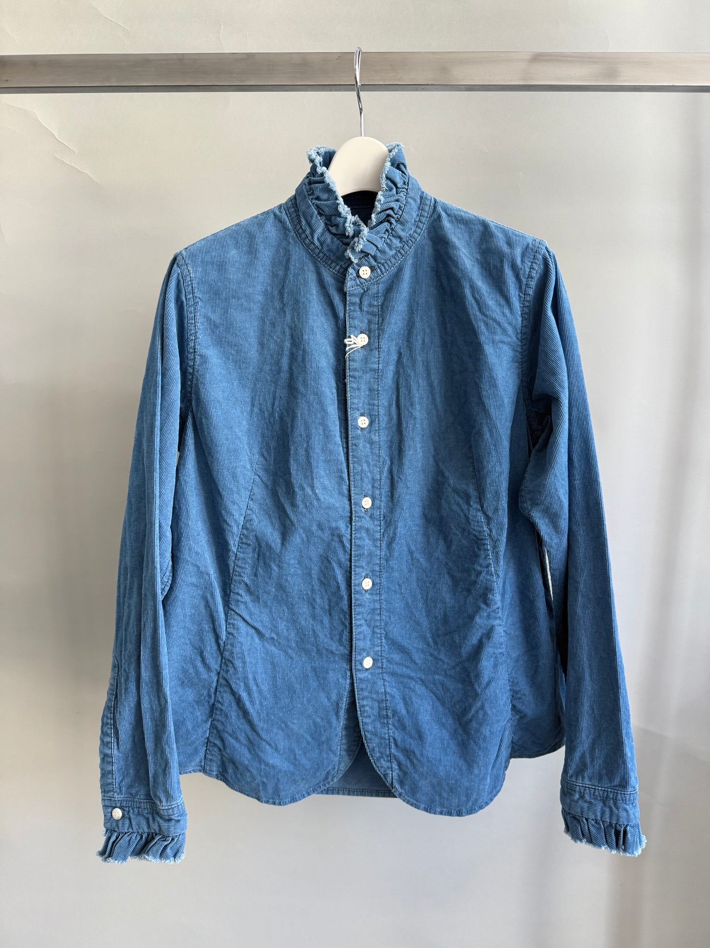 R&D.M.Co- INDIGO L.C FRILL COLLAR SHIRT（7677）