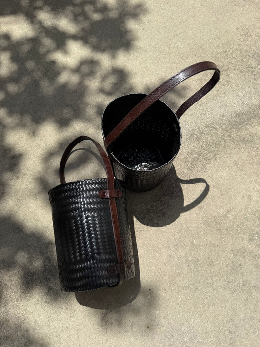 Diminutivo Special order bag （plastic palma  x Leather basket "Tenate"）