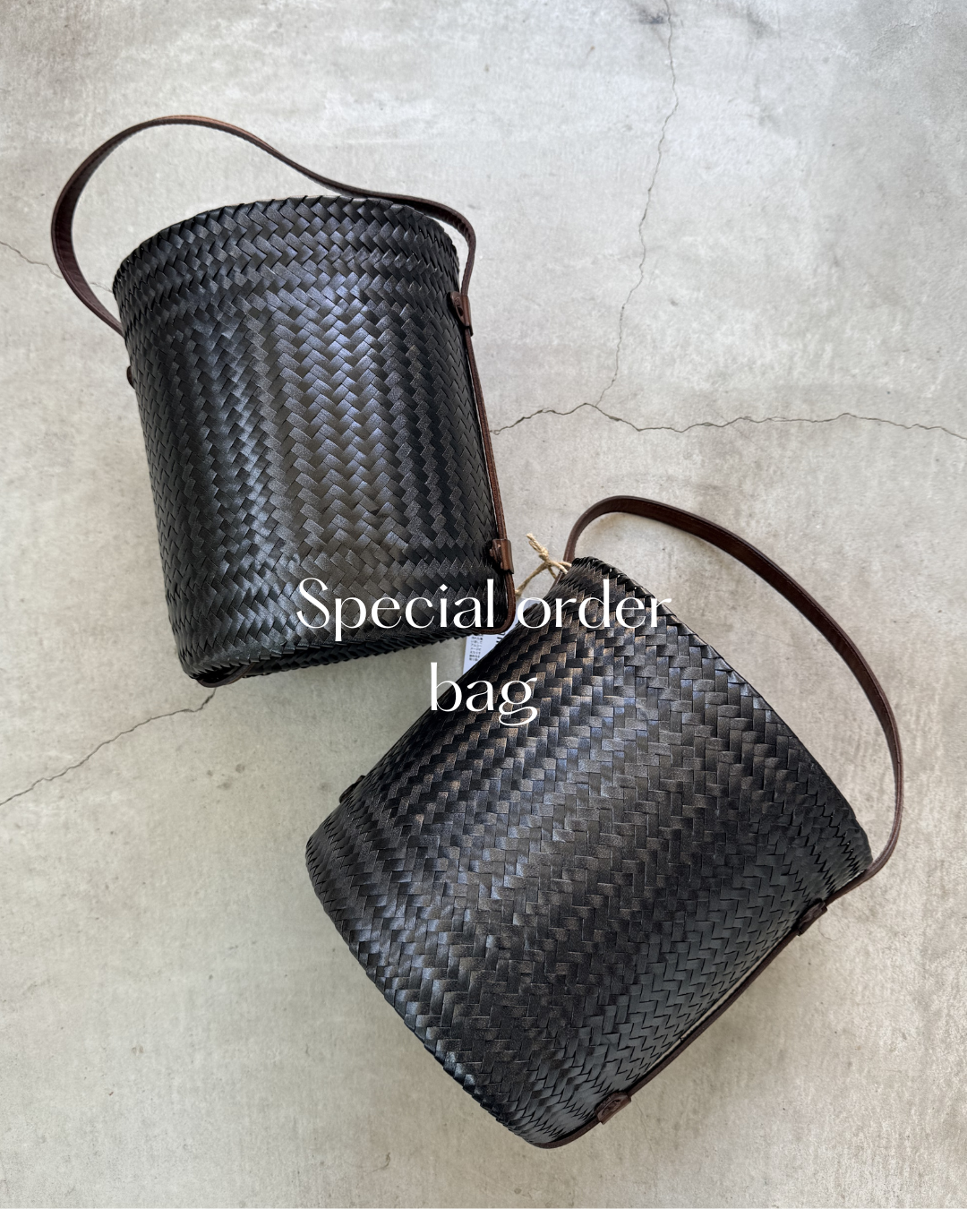 【Special order】Diminutivo Special order bag （plastic palma  x Leather basket "Tenate"）