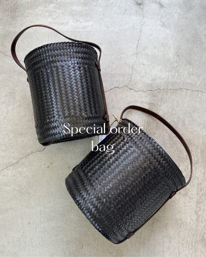 【Special order】Diminutivo Special order bag （plastic palma  x Leather basket "Tenate"）
