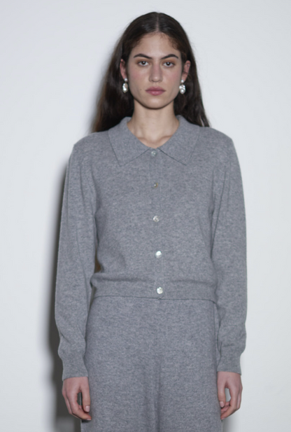 hai Shirt Collar Cardigan